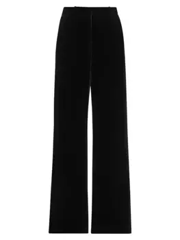 Бархатные широкие брюки Pilar L'Agence, черный