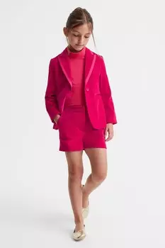 Бархатные шорты бри со средней посадкой Reiss, розовый