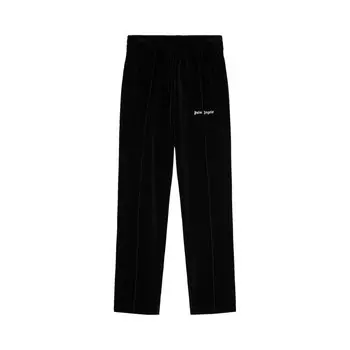 Бархатные спортивные брюки Palm Angels, цвет: черный/белый