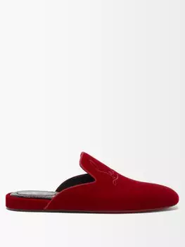 Бархатные тапочки coolito Christian Louboutin, красный