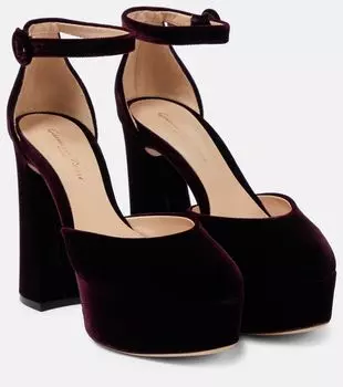 Бархатные туфли holly d'orsay на платформе Gianvito Rossi, фиолетовый