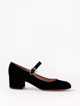 Бархатные туфли ribbon 45 mary jane Gianvito Rossi, черный