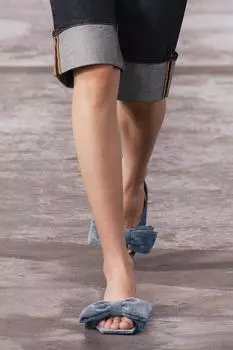 Бархатные туфли с бантом ZARA, синий