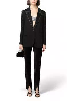 Бархатные высокие брюки в стиле нуар FORTE FORTE