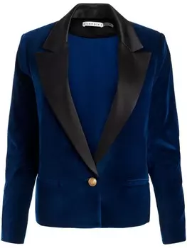Бархатный блейзер Alice + olivia, синий