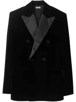 Бархатный блейзер Burberry, черный
