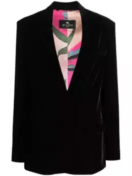 Бархатный блейзер ETRO, черный