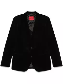 Бархатный блейзер HUGO, черный