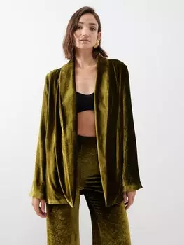 Бархатный блейзер julianne с открытым передом Galvan, зеленый