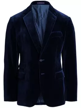 Бархатный блейзер Ralph Lauren Purple Label, синий