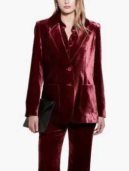 Бархатный блейзер SISLEY, красный