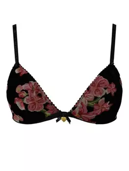 Бархатный бюстгальтер с треугольными чашками TWINSET, черный