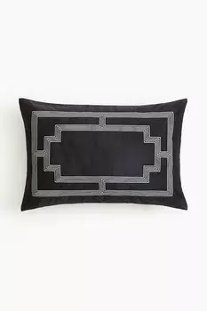 Бархатный чехол на подушку H&M, 40x60 см, черный