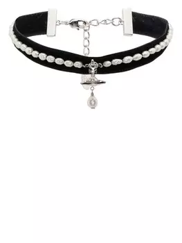 Бархатный чокер Aleksa Vivienne Westwood, черный