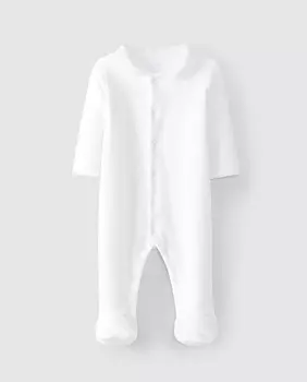 Бархатный детский комбинезон с круглым вырезом Laranjinha, белый