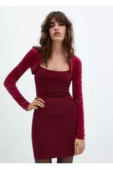 Бархатный кардиган Mango, розовый