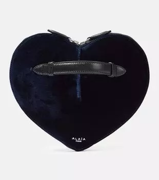 Бархатный клатч le cur с сердечком Alaa, синий