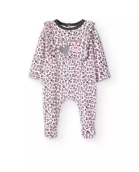 Бархатный комбинезон для девочки с длинными рукавами и животным принтом Boboli, мультиколор