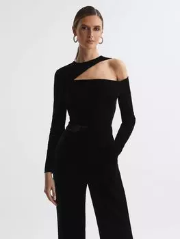 Бархатный комбинезон Petite Adele Reiss, черный