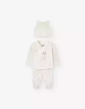 Бархатный комплект из трех предметов для девочки с рождественским мотивом Losan, цвет Crudo