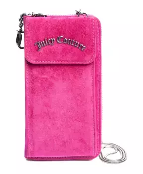 Бархатный кошелек Love на молнии Juicy Couture, розовый