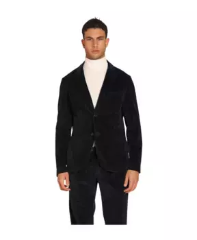 Бархатный мужской пиджак в полоску Mason'S, синий