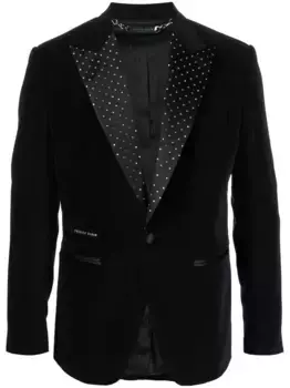 Бархатный пиджак Philipp Plein, черный