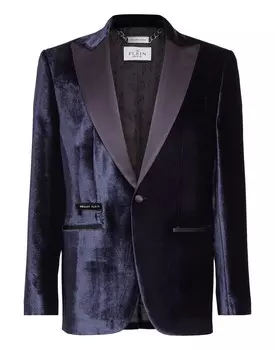 Бархатный пиджак Philipp Plein, цвет Dark Blue