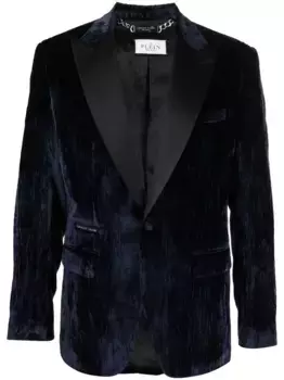 Бархатный пиджак Philipp Plein, синий