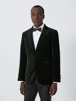 Бархатный пиджак стандартного кроя John Lewis, хаки