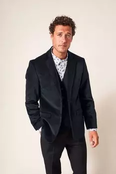 Бархатный пиджак White Stuff, синий