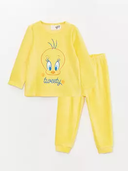 Бархатный пижамный комплект для маленьких девочек с принтом Tweety LCW baby