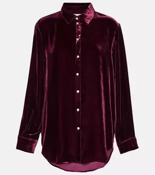 Бархатный пижамный топ london Asceno, фиолетовый