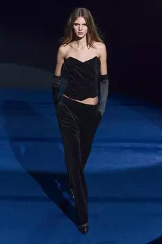 Бархатный топ без бретелек ZARA, черный