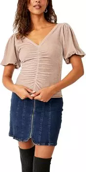 Бархатный топ Cupcake Free People, цвет Cashmere