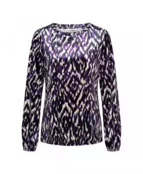 Бархатный топ из иката &Co Woman, фиолетовый