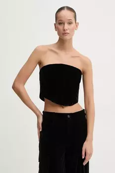 Бархатный топ Miss Sixty, черный