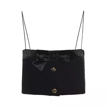 Бархатный топ Miu Miu Черный