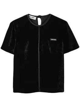 Бархатный топ Miu Miu, черный