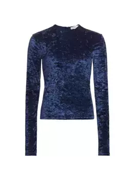 Бархатный топ с длинными рукавами Frame, синий