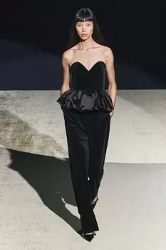 Бархатный топ ZARA, черный
