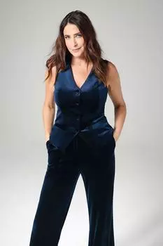 Бархатный жилет Wallis, темно-синий