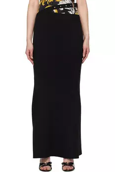 Барокко ребристый макси-юбка с пряжкой Versace Jeans Couture, мультиколор