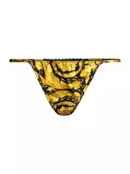 Барокко стринги Versace, цвет black gold