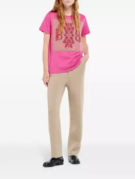 Barrie футболка в ломаную клетку с логотипом B, розовый