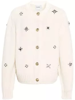 Barrie кардиган крупной вязки с вышивкой, белый