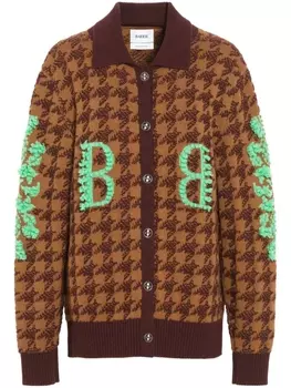 Barrie кардиган в ломаную клетку с логотипом, коричневый