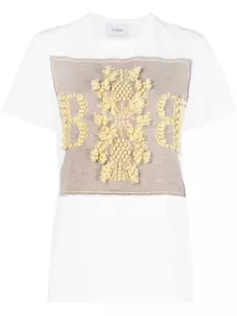 Barrie кашемировая футболка с нашивкой, белый