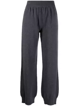 Barrie кашемировые брюки Iconic с поясом в рубчик, серый