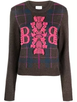 Barrie кашемировый джемпер с логотипом, коричневый